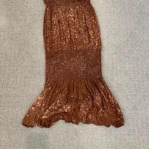 Blue Life Brown Speckled Mini Dress with Smocked Waist